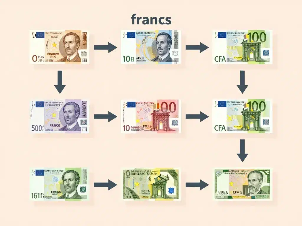 Diagramme explicatif des différents 3000 franc en euro