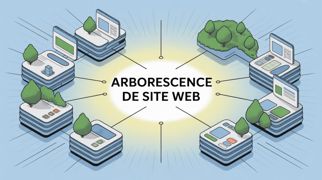 Illustration arborescence site web structurée moderne