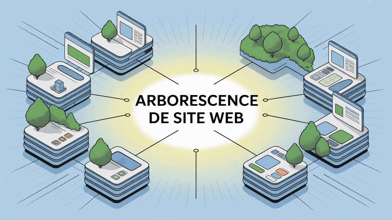 Illustration arborescence site web structurée moderne