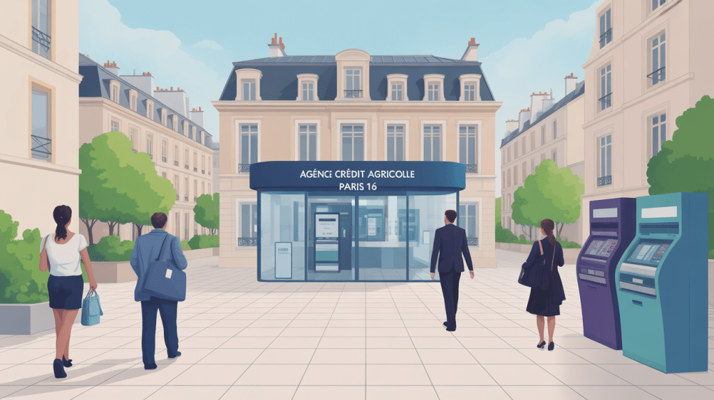 Agence Crédit Agricole Paris 16 moderne illustration