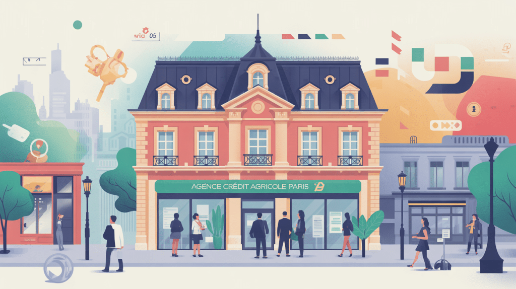credit agricole paris agence illustration façade