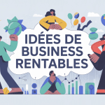 Illustration hellobiz idées business rentables moderne