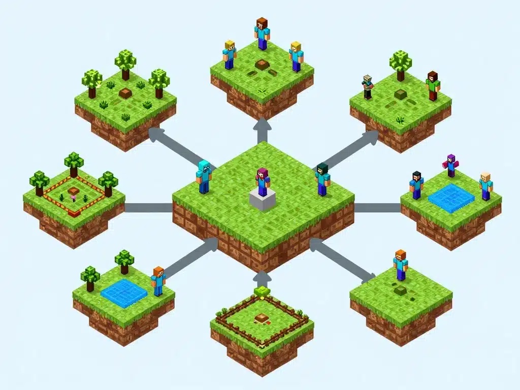 diagramme conceptuel minecraft mini jeux serveur hub central
