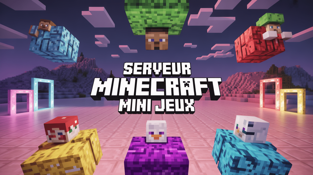 univers minecraft mini jeux serveur dynamique coloré