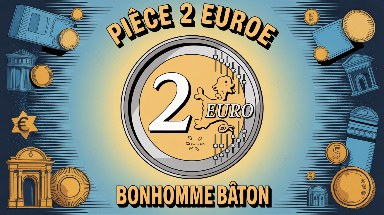illustration piece 2 euro bonhomme baton moderne