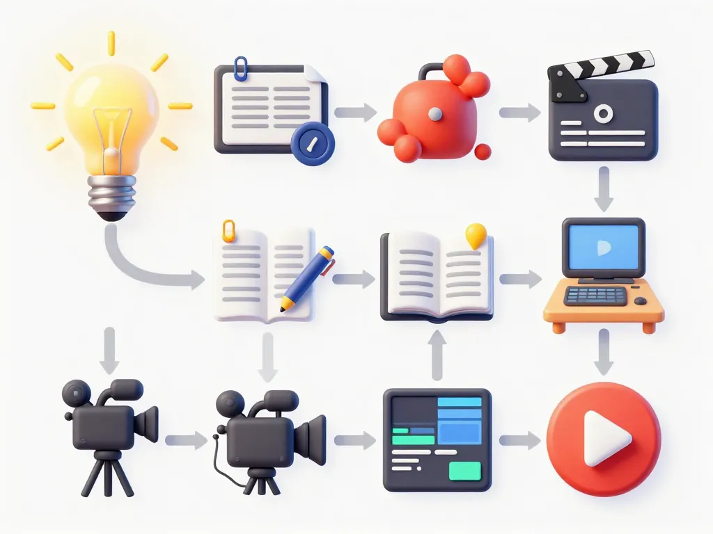 Visuel étapes clé projet production audiovisuelle Paris