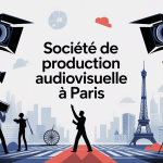 Scène de production audiovisuelle Paris moderne et créative