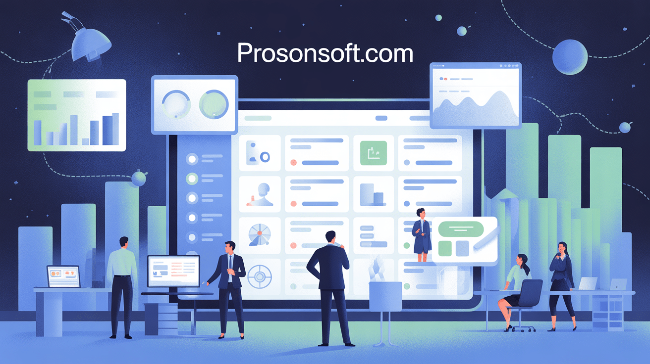 illustration plateforme prosonsoft.com univers gestion entreprise