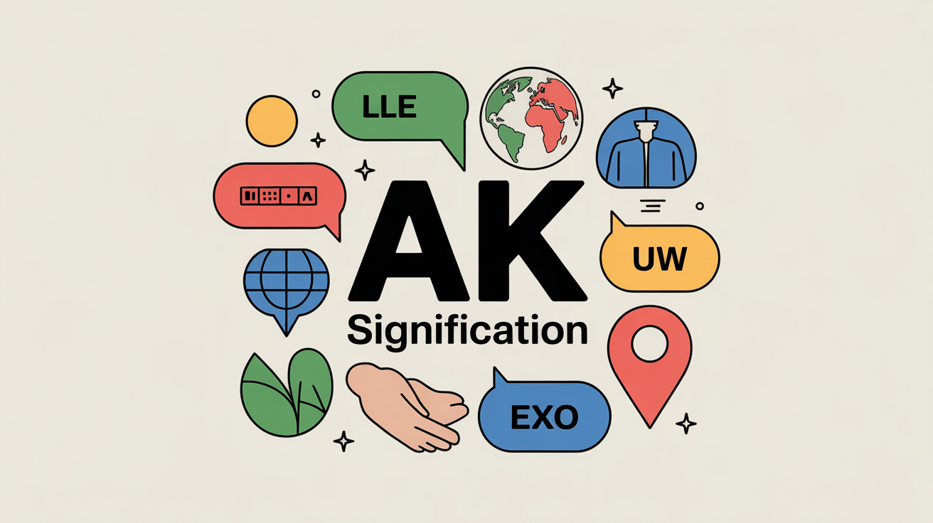 que veut dire ak illustration des sens SMS médical géographique