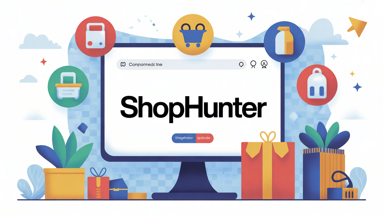Illustration Shophunter interface e-commerce recherche produits gagnants