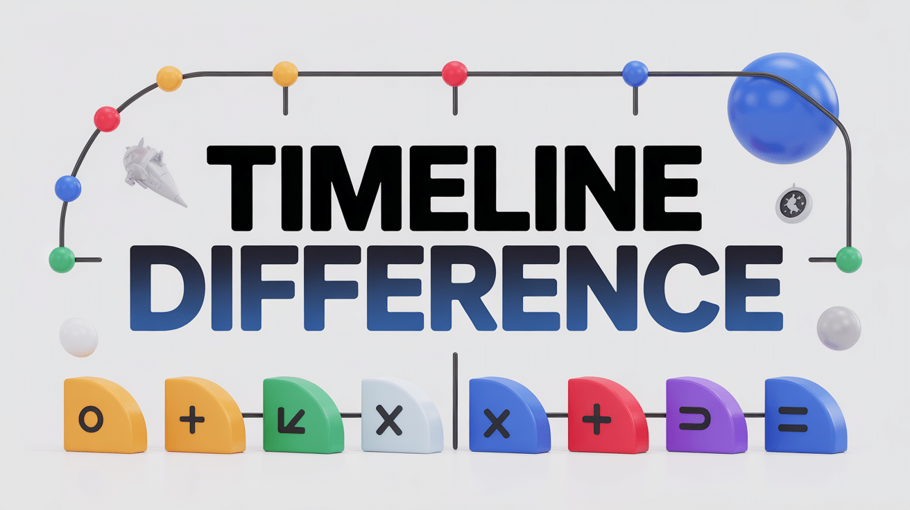 timeline difference illustration stylisée sur frise chronologique