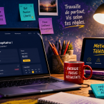espace bureau métier en télétravail moderne