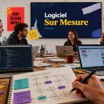 Agence développement logiciel métier sur mesure équipe brainstorming