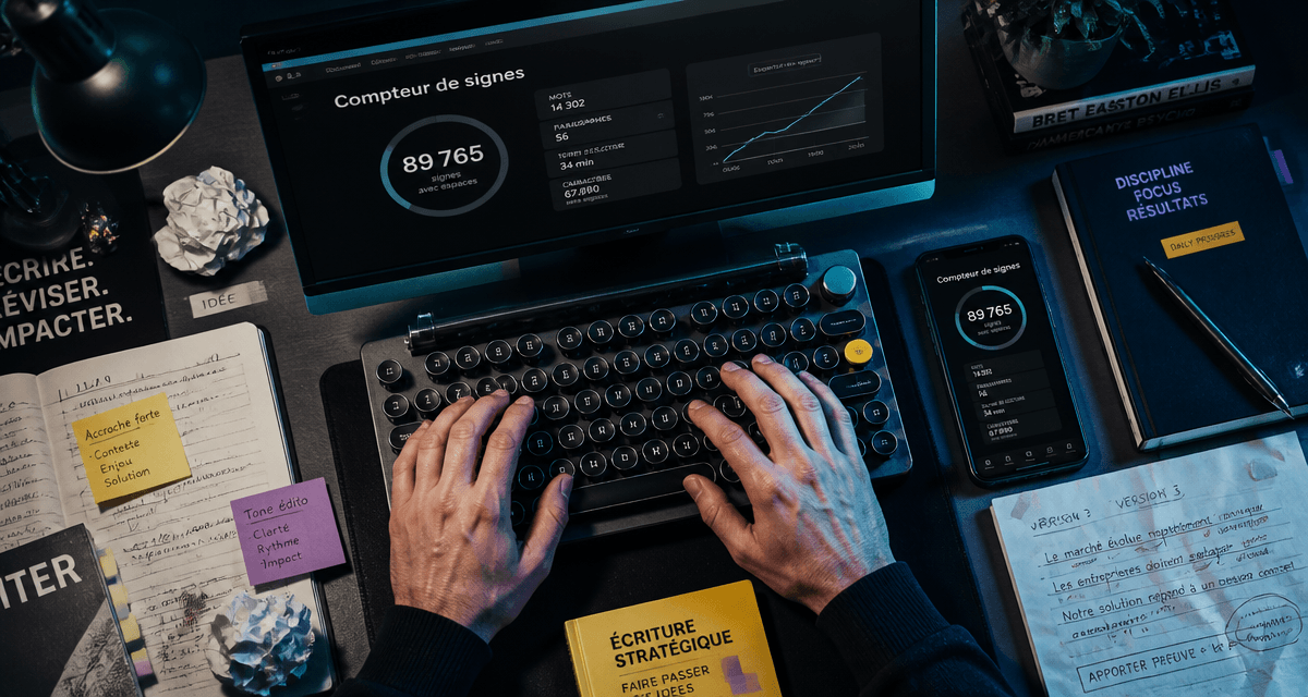 compteur de signes sur clavier rétro