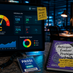Cyberscore affiché sur écran dans un open space