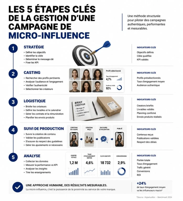 Processus de gestion de campagne par une agence micro influenceur