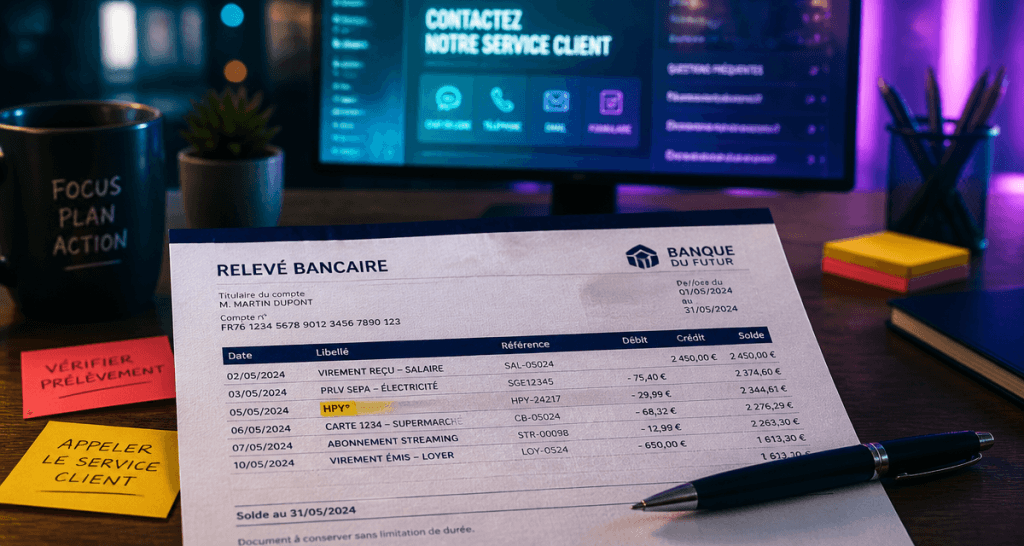 hpy paiement sur relevé bancaire