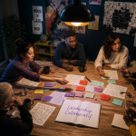 Réunion équipe leadership collaboratif