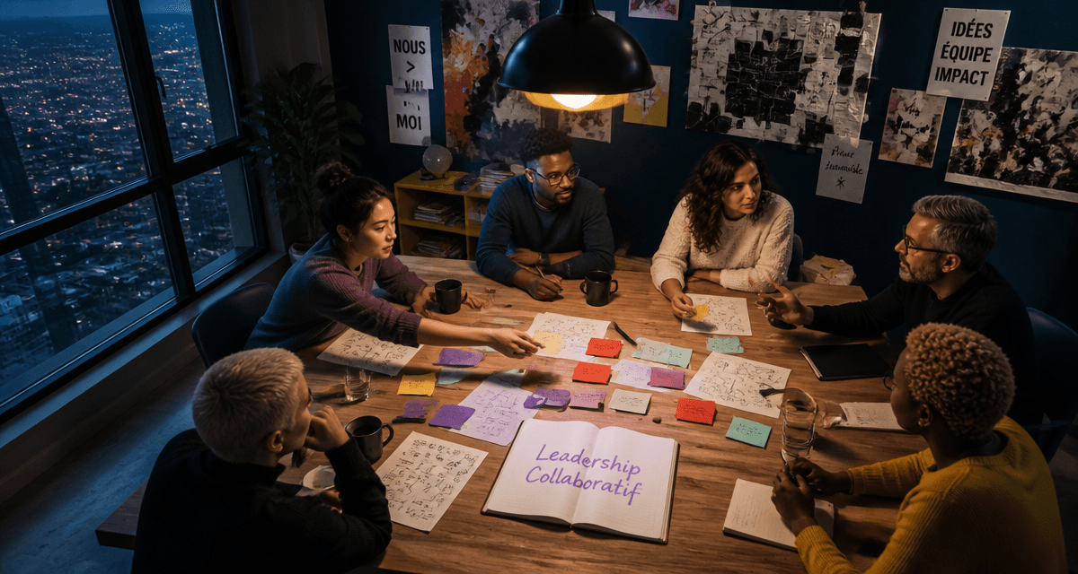 Réunion équipe leadership collaboratif