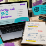 rédacteur web seo freelance ordinateur carnet