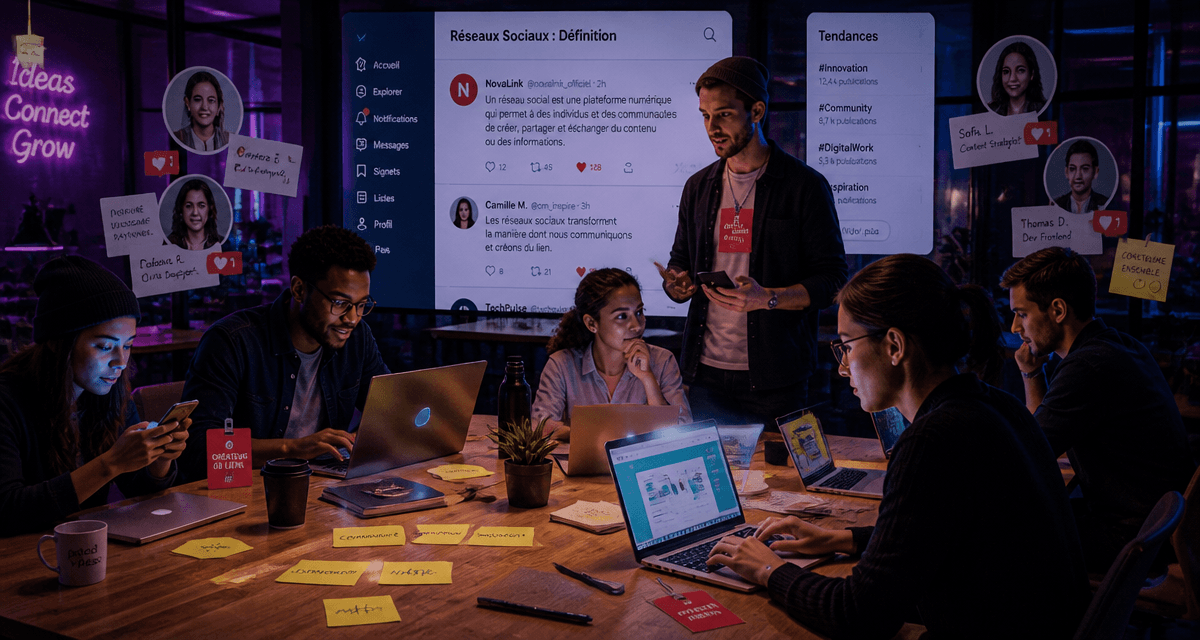 Réseaux sociaux définition, groupe coworking
