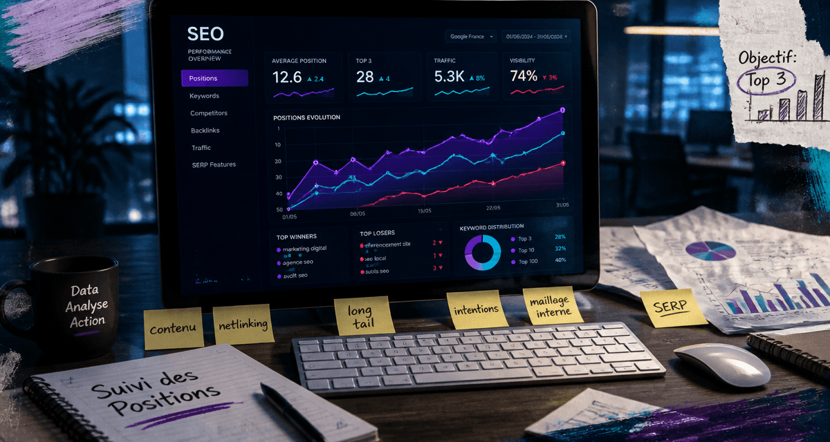 suivi des positions sur écran SEO