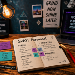SWOT personnel manuscrite sur carnet