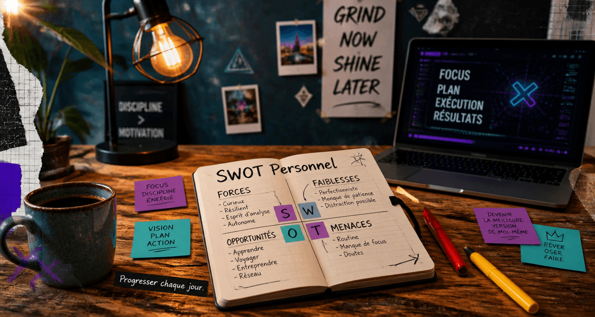 SWOT personnel manuscrite sur carnet