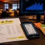 tableau note de frais sur bureau moderne