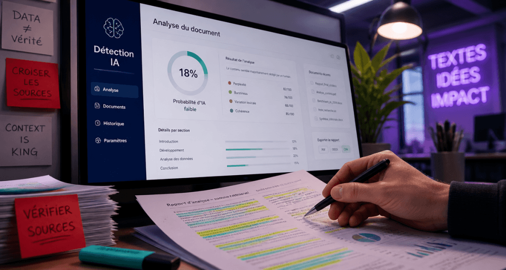 test intelligence artificielle sur écran et rapport papier