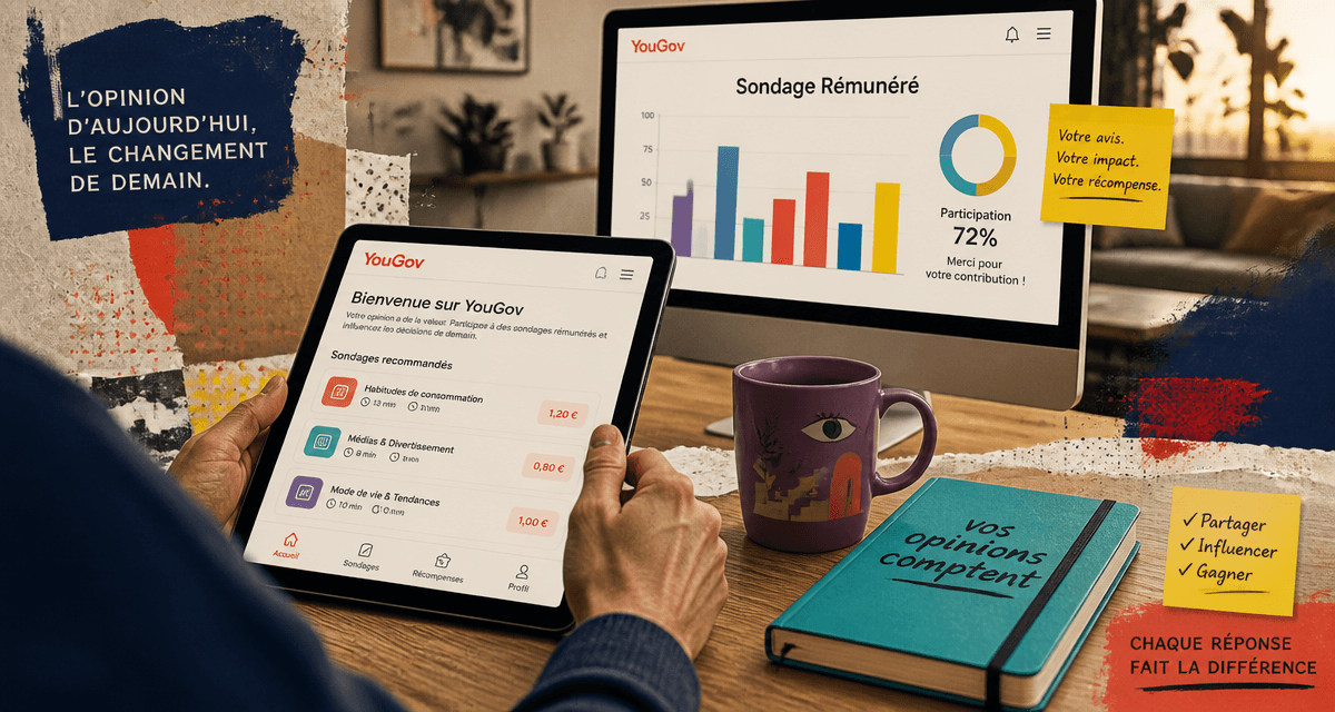 yougov sondage rémunéré tablette graphique