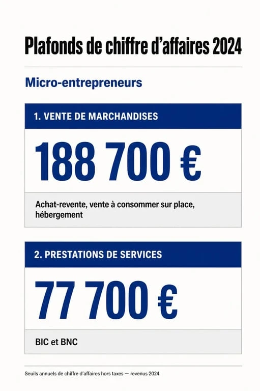 Plafonds de chiffre d'affaires micro-entrepreneur 2024