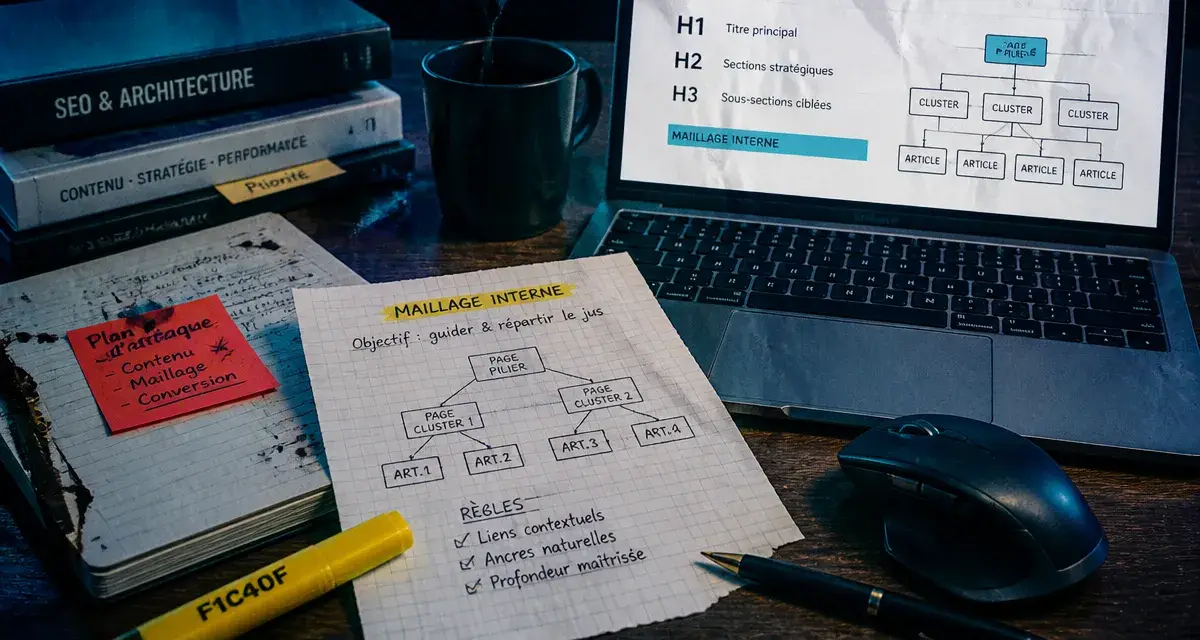 Formation rédaction SEO : maillage interne et structure H1 H2 H3