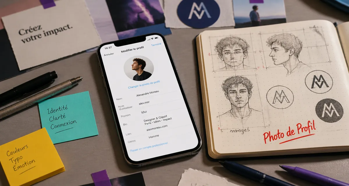 profil insta smartphone carnet croquis