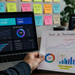suivi positionnement site web sur écran et graphiques