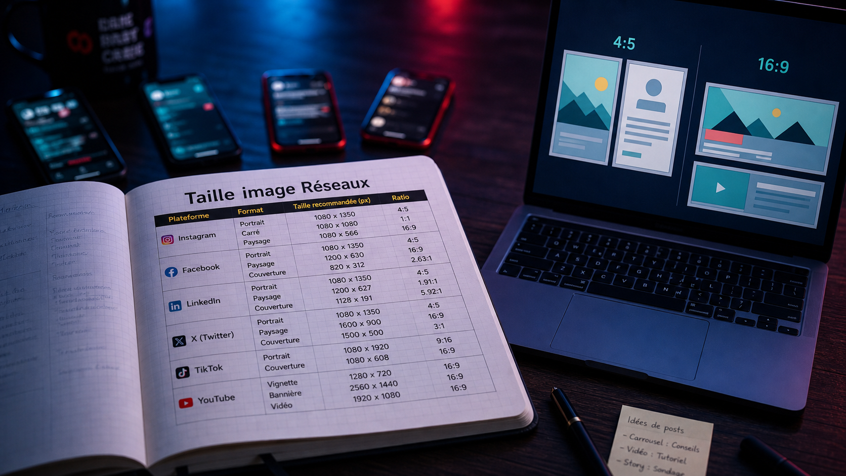 Taille image réseaux sociaux : guide 2025 pour éviter les recadrages