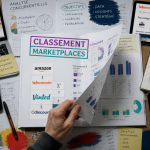 Top marketplace classement sur table avec rapports et écrans