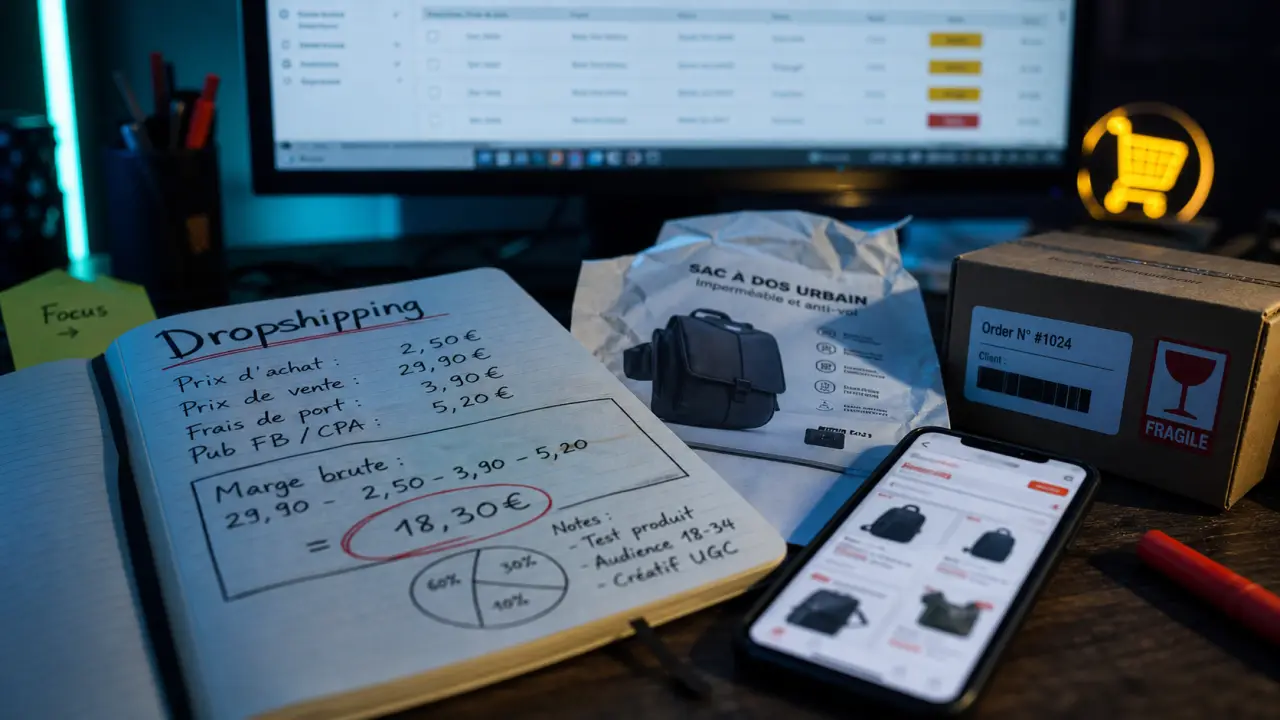 Comment faire du dropshipping : niche et fournisseurs, premières ventes, marge et colis