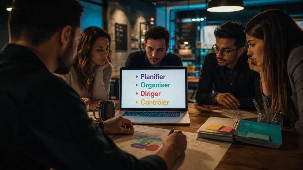 Définition management : planifier organiser diriger contrôler au bureau