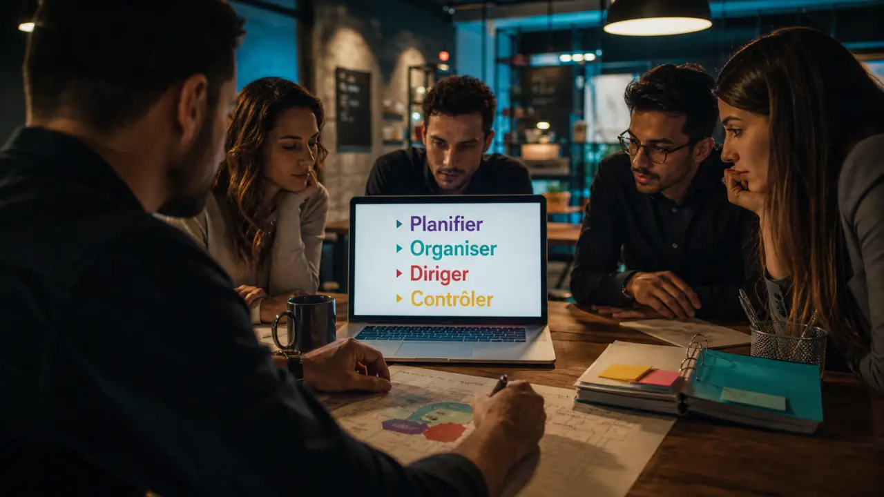 Définition management : planifier organiser diriger contrôler au bureau