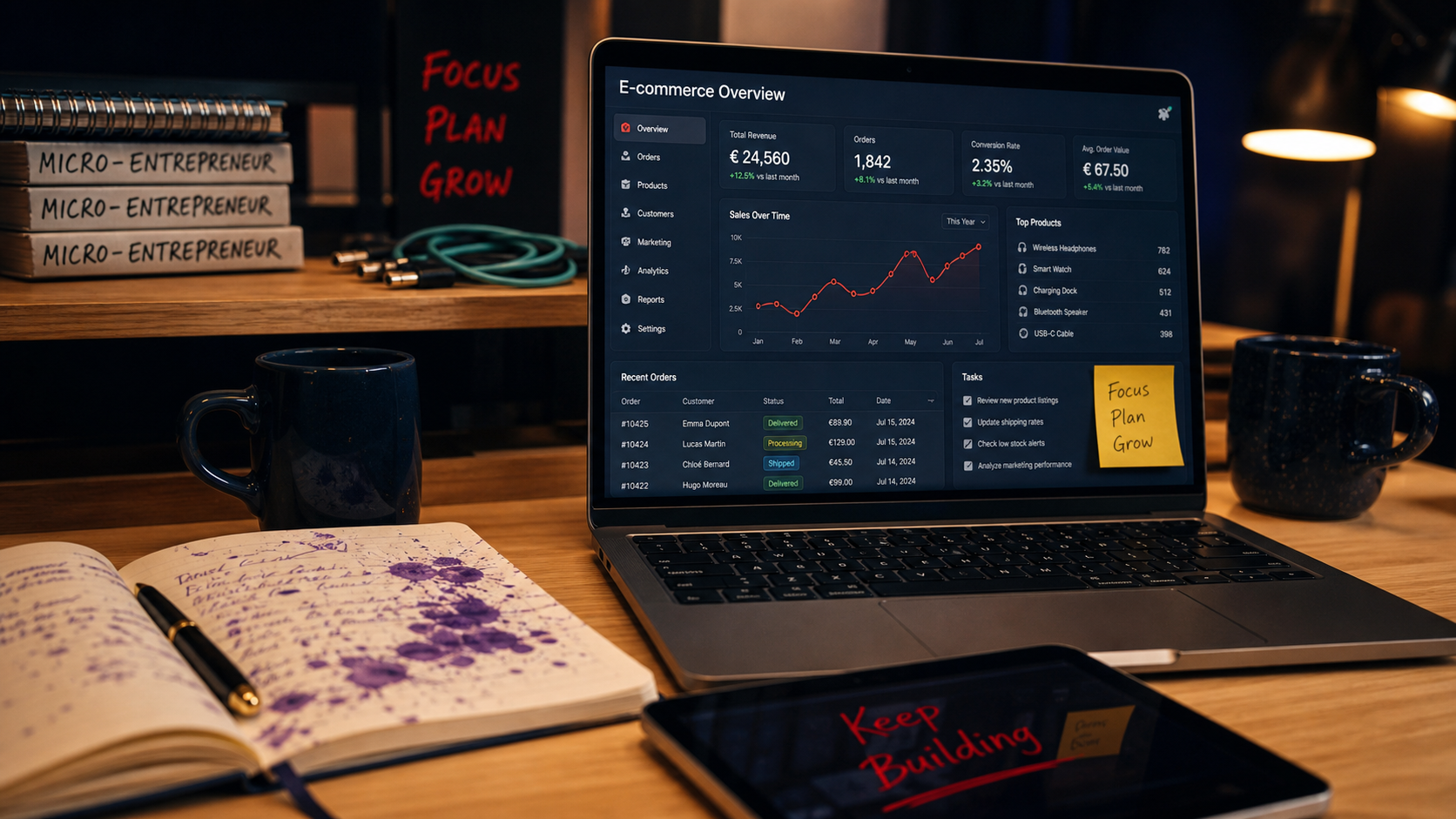 Lancer un business en ligne : bureau e-commerce et checklists