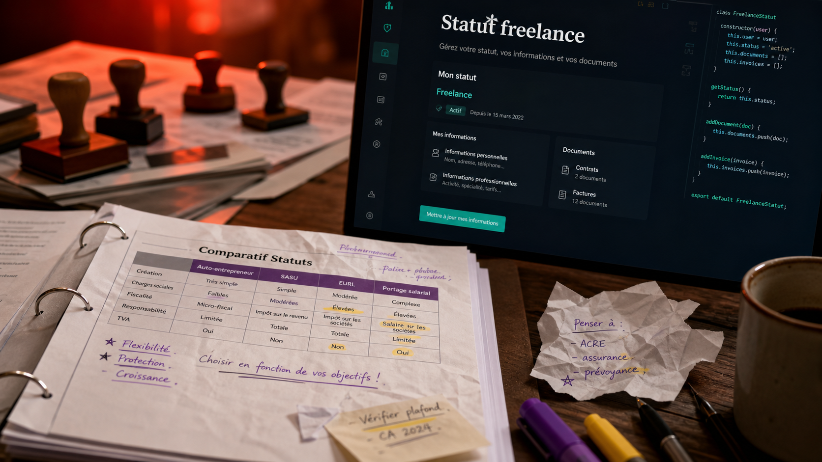 Quel statut pour un freelance : micro-entreprise, EI, EURL, SASU ou portage salarial