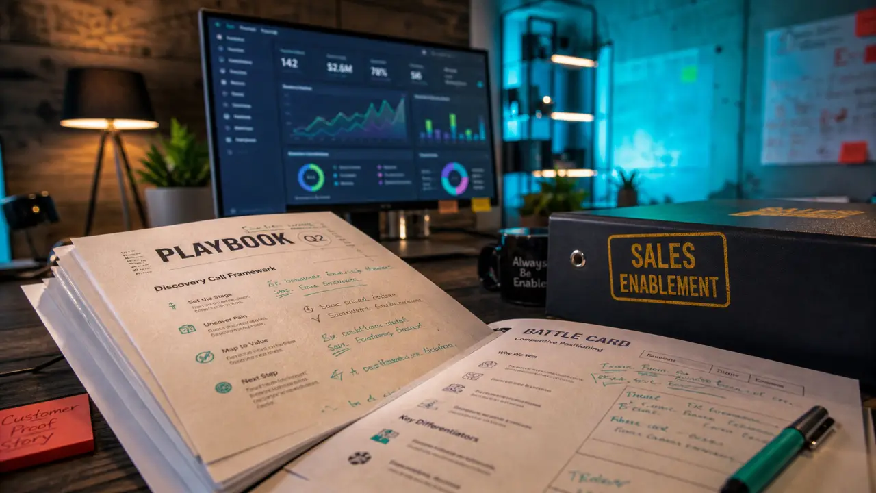 Sales enablement manager : playbooks et dashboard KPIs pour aligner ventes, marketing et produit