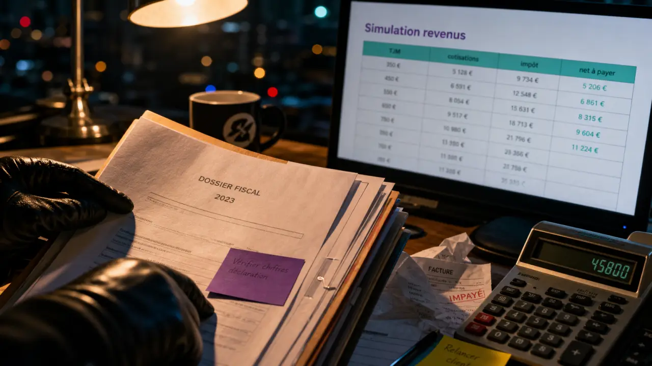 Simulation freelance : net à payer selon CA, frais et statut