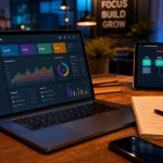 Systeme i.o sur ordinateur : tableau de bord tout-en-un en bureau moderne