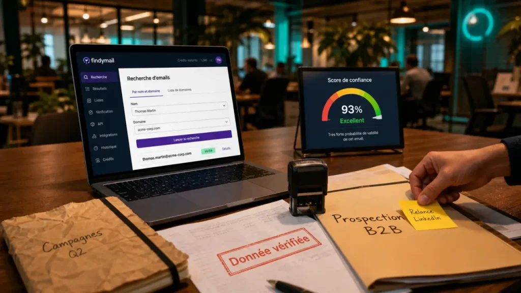 Trouver mail professionnel : vérification nom et domaine sur interface email