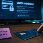 Verrouillage temporaire carte bleue : carte bancaire et écran