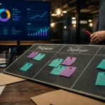 Changement management : ardoise Préparer, Déployer, Ancrer l’adoption