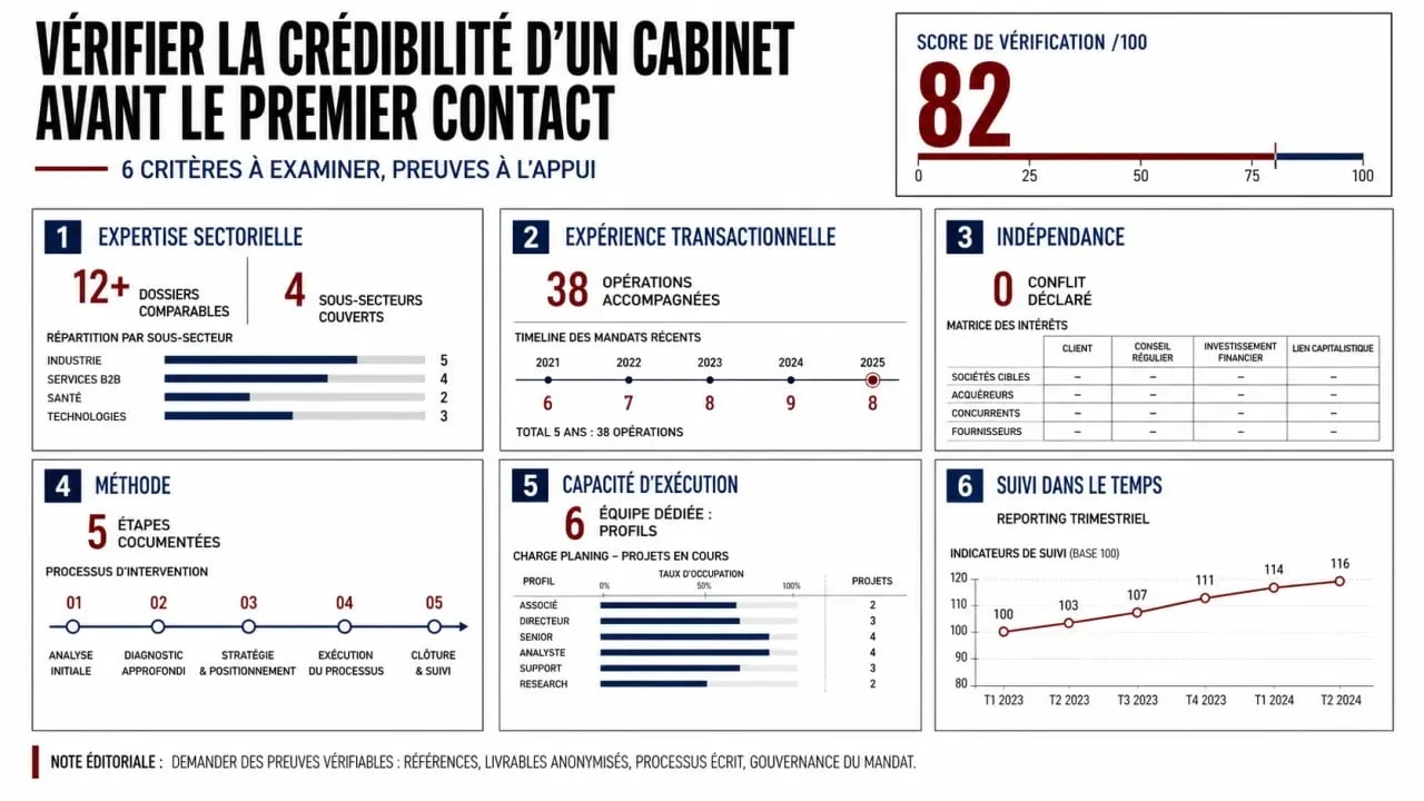 Cabinet de stratégie investissement : critères de crédibilité à vérifier avant de contacter un cabinet