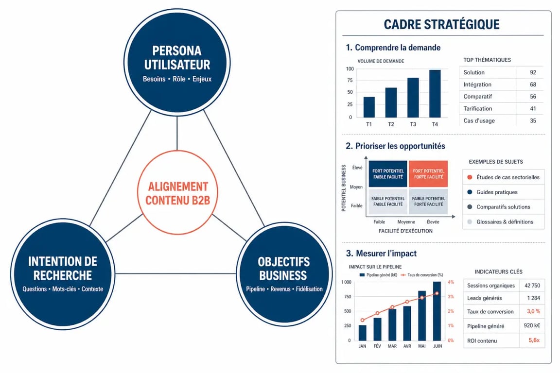 Schéma d'alignement stratégique pour optimiser sa stratégie de contenu B2B